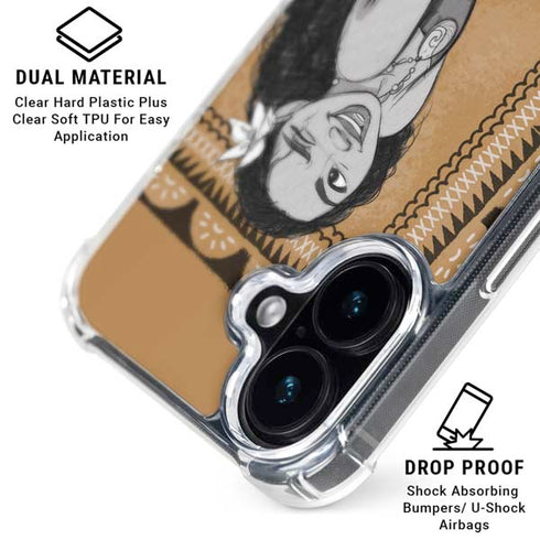 Disney Princess Moana Winking Art iPhone 16 Plus Clear Case