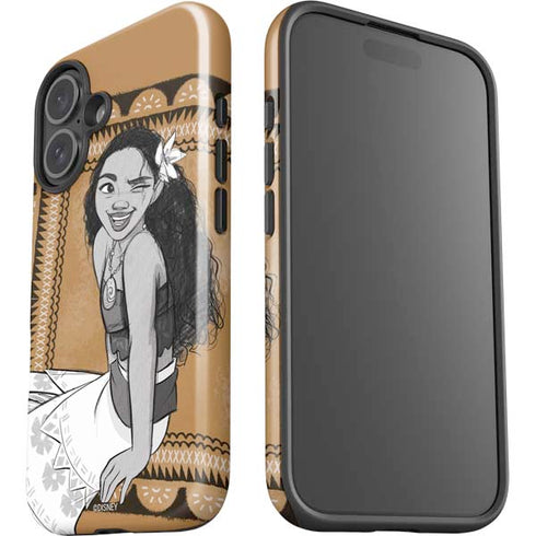 Disney Princess Moana Winking Art iPhone 16 Plus Impact Case