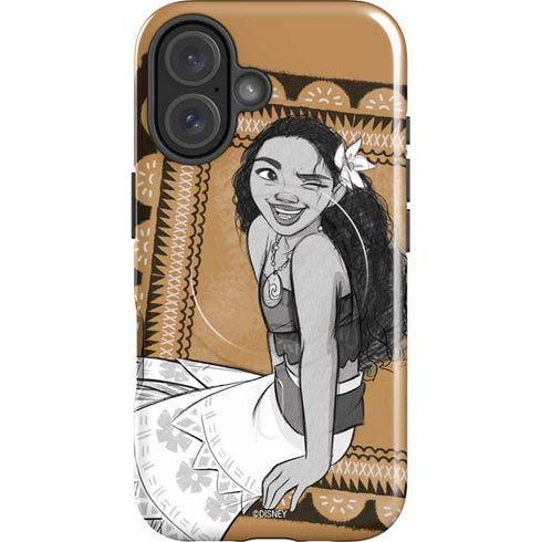 Disney Princess Moana Winking Art iPhone 16 Plus Magsafe Impact Case