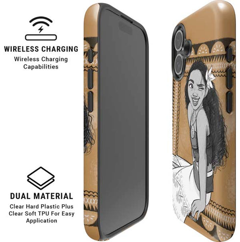 Disney Princess Moana Winking Art iPhone 16 Plus Magsafe Impact Case