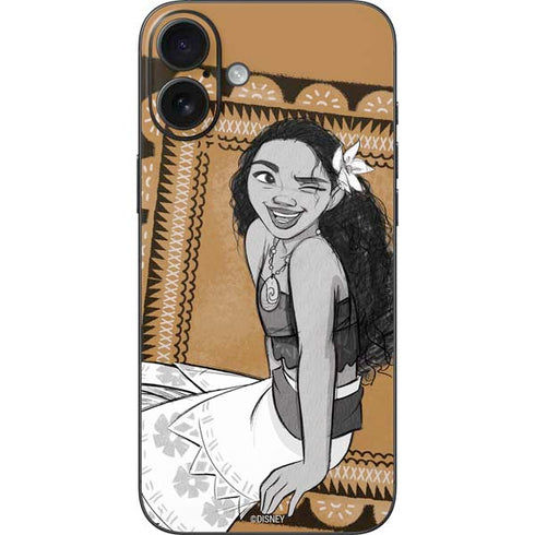 Disney Princess Moana Winking Art iPhone 16 Plus Skin