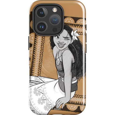 Disney Princess Moana Winking Art iPhone 16 Pro Magsafe Impact Case