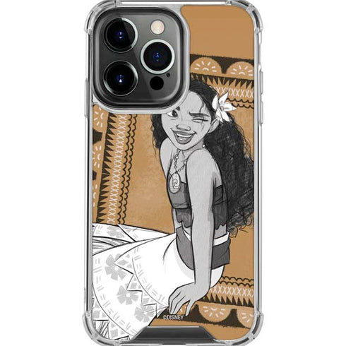 Disney Princess Moana Winking Art iPhone 16 Pro Max Clear Case