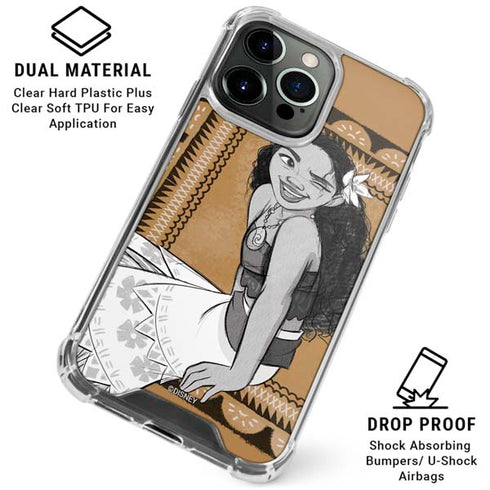 Disney Princess Moana Winking Art iPhone 16 Pro Max Clear Case
