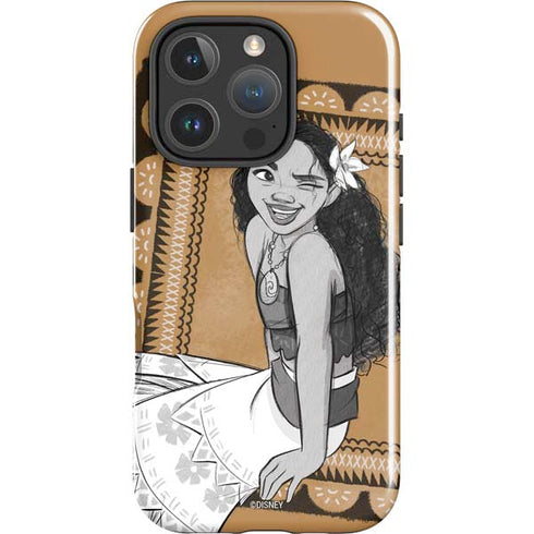 Disney Princess Moana Winking Art iPhone 16 Pro Max Impact Case