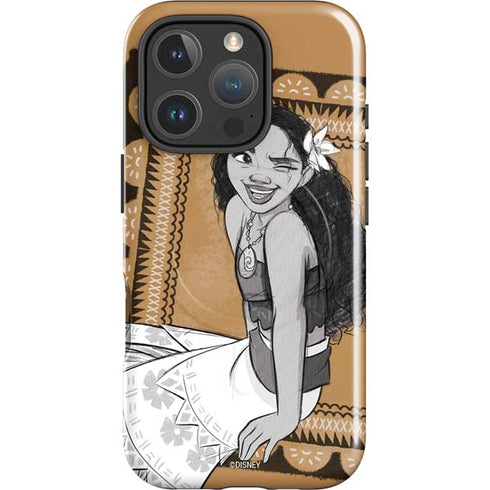 Disney Princess Moana Winking Art iPhone 16 Pro Max Magsafe Impact Case
