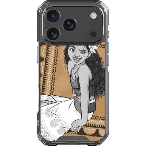 Disney Princess Moana Winking Art iPhone 18 Pro Clear Case