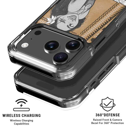 Disney Princess Moana Winking Art iPhone 18 Pro Clear Case
