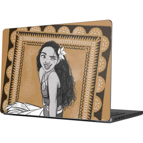 Disney Princess Moana Winking Art Apple MacBook Pro 14-inch Skin
