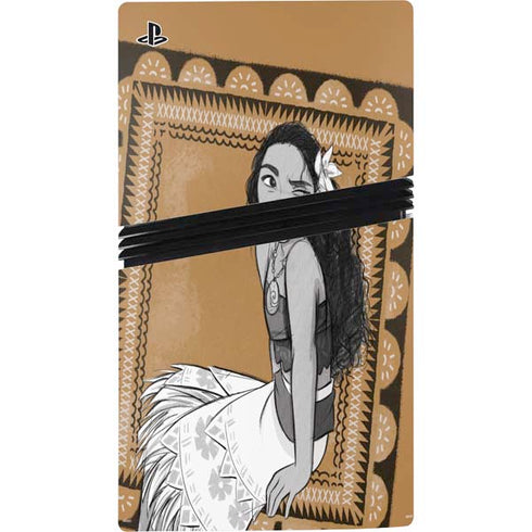 Disney Princess Moana Winking Art PS5 Pro Disk Bundle Skin