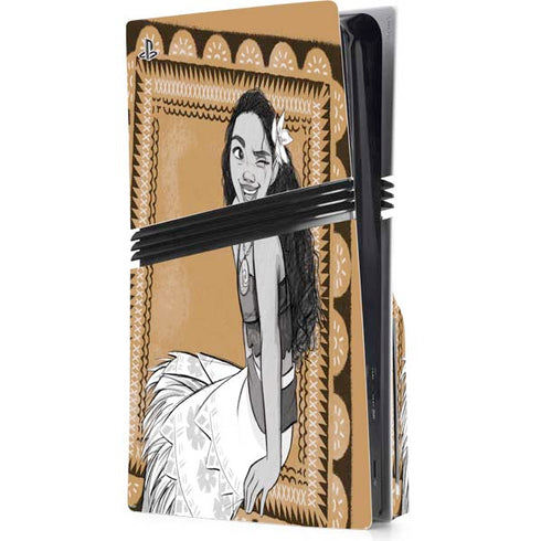 Disney Princess Moana Winking Art PS5 Pro Disk Console Skin