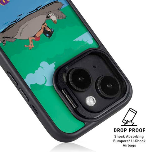 Disney Jungle Book Mogli and Baloo Swim iPhone 15 Kickstand Case