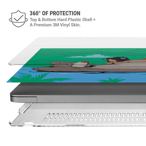Disney Jungle Book Mogli and Baloo Swim MacBook Pro 14in (2021-24) Case plus Skin