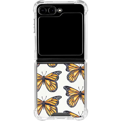 Monarch Butterflies by Cat Coq Galaxy Z Flip6 Clear Case