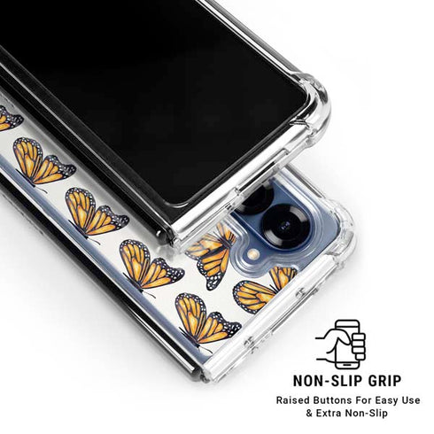 Monarch Butterflies by Cat Coq Galaxy Z Fold6 Clear Case