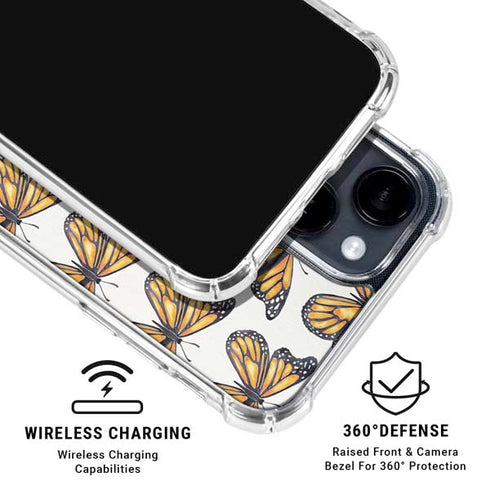 Monarch Butterflies by Cat Coq iPhone 15 Clear Case