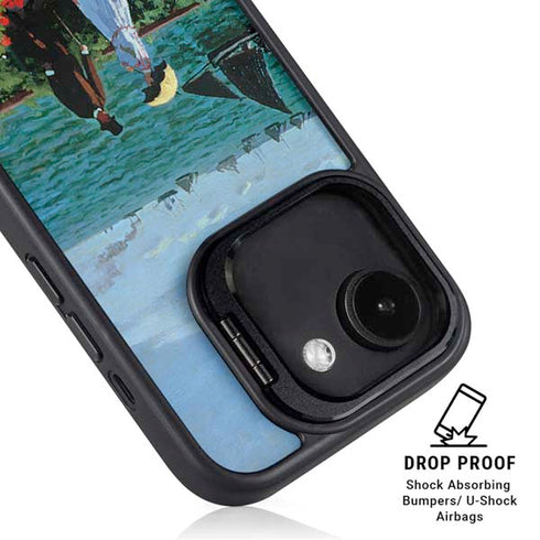 Monet - The Terrace at Sainte-Adresse by Monet iPhone 16e Kickstand Case