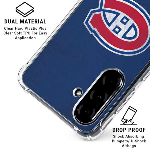 NHL Montreal Canadiens Distressed Galaxy A36 5G Clear Case