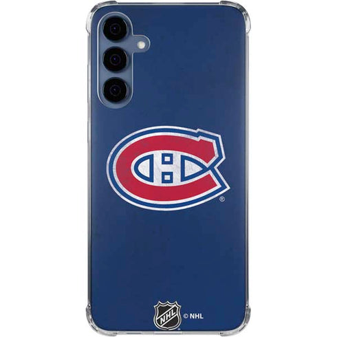 NHL Montreal Canadiens Distressed Galaxy A55 5G Clear Case