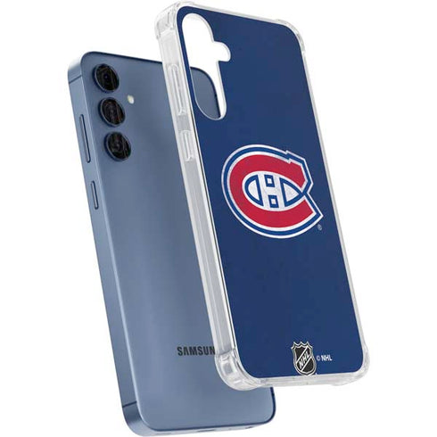 NHL Montreal Canadiens Distressed Galaxy A55 5G Clear Case
