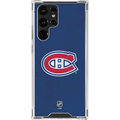 NHL Montreal Canadiens Distressed Galaxy S23 Ultra Clear Case