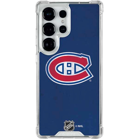 NHL Montreal Canadiens Distressed Galaxy S25 Ultra Clear Case