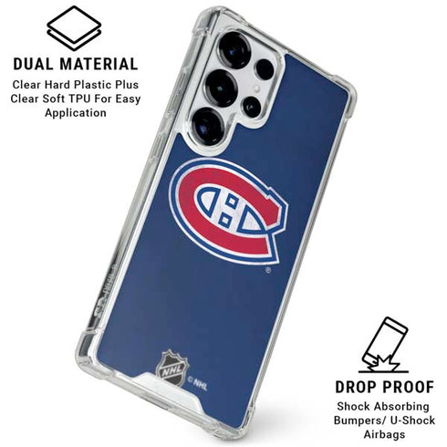 NHL Montreal Canadiens Distressed Galaxy S25 Ultra Clear Case