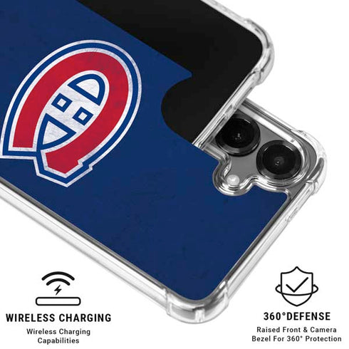 NHL Montreal Canadiens Distressed Galaxy S26 Clear Case