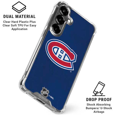 NHL Montreal Canadiens Distressed Galaxy S26 Plus Clear Case