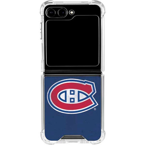 NHL Montreal Canadiens Distressed Galaxy Z Flip6 Clear Case