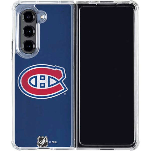 NHL Montreal Canadiens Distressed Galaxy Z Fold5 5G Clear Case