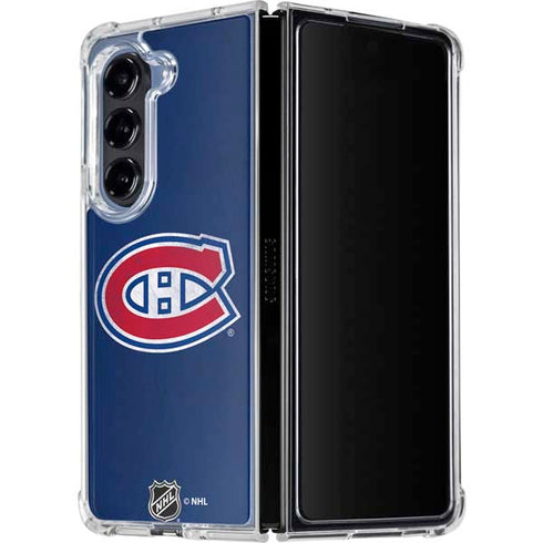 NHL Montreal Canadiens Distressed Galaxy Z Fold5 5G Clear Case