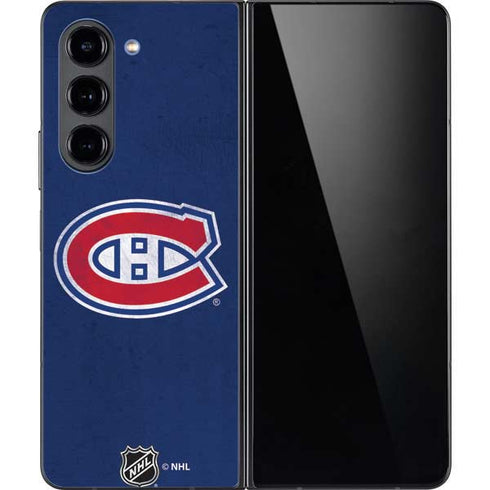 NHL Montreal Canadiens Distressed Galaxy Z Fold5 5G Skin