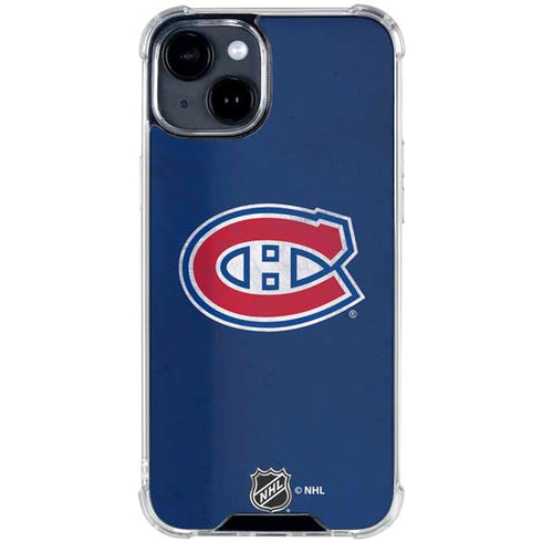 NHL Montreal Canadiens Distressed iPhone 15 Clear Case