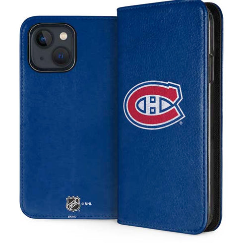 NHL Montreal Canadiens Distressed iPhone 15 Plus Folio Case