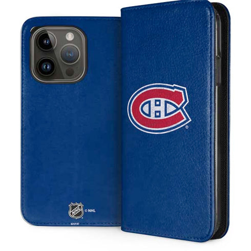 NHL Montreal Canadiens Distressed iPhone 15 Pro Folio Case