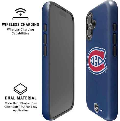 NHL Montreal Canadiens Distressed iPhone 16 Magsafe Impact Case