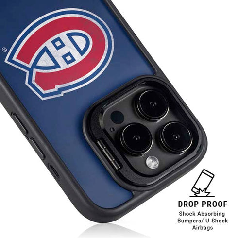 NHL Montreal Canadiens Distressed iPhone 16 Pro Max Kickstand Case