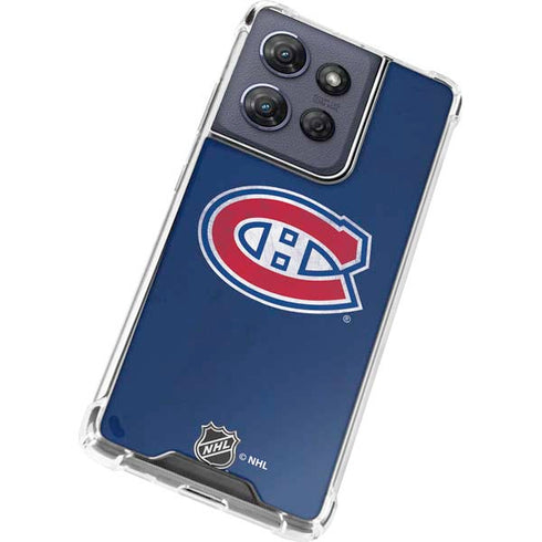 NHL Montreal Canadiens Distressed Moto G 5G (2025) Clear Case
