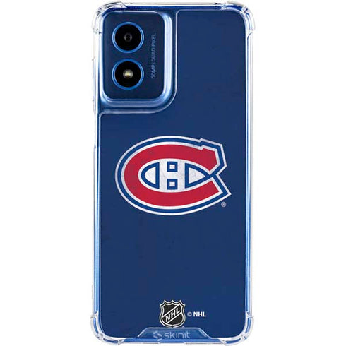 NHL Montreal Canadiens Distressed Moto G 5G (2024) Clear Case