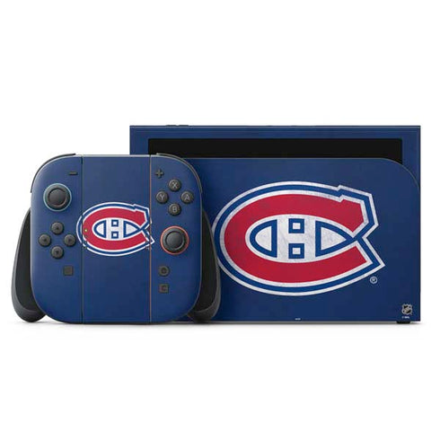 NHL Montreal Canadiens Distressed Nintendo Switch 2 (2025) with Joy-Con Skin