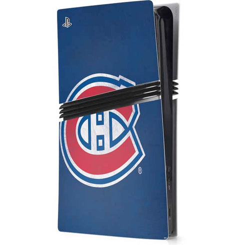 NHL Montreal Canadiens Distressed PS5 Pro Console Skin