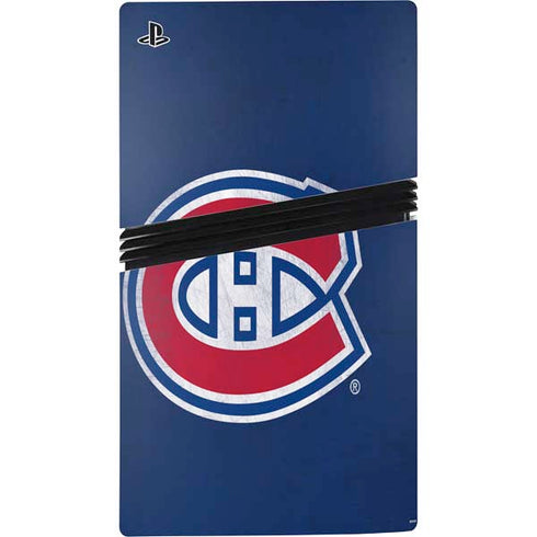 NHL Montreal Canadiens Distressed PS5 Pro Console Skin
