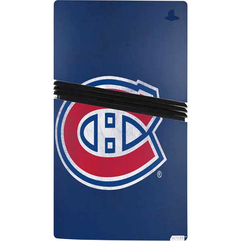 NHL Montreal Canadiens Distressed PS5 Pro Console Skin