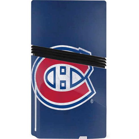 NHL Montreal Canadiens Distressed PS5 Pro Disk Bundle Skin