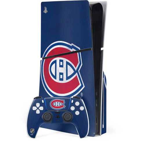 NHL Montreal Canadiens Distressed PlayStation PS5 Skins