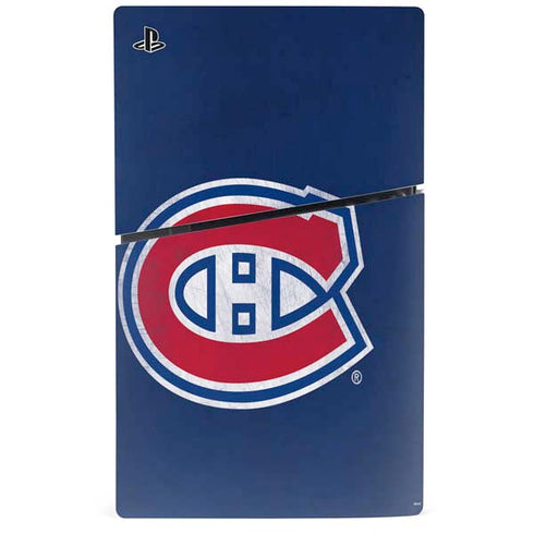 NHL Montreal Canadiens Distressed PS5 Slim Digital Edition Console Skin