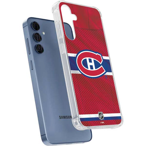 NHL Montreal Canadiens Home Jersey Galaxy A55 5G Clear Case