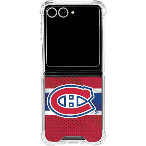 NHL Montreal Canadiens Home Jersey Galaxy Z Flip7 Clear Case