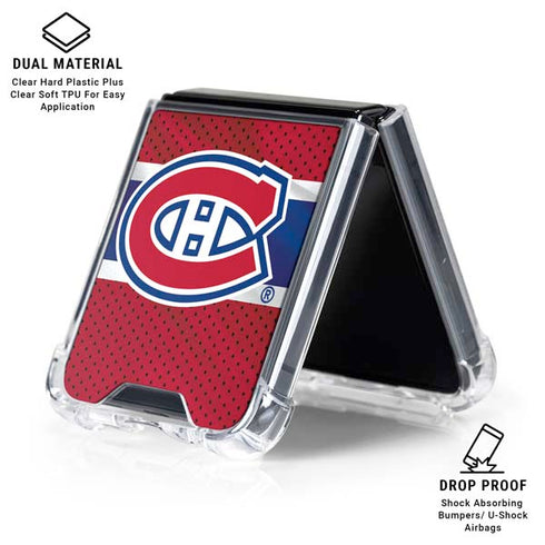 NHL Montreal Canadiens Home Jersey Galaxy Z Flip7 Clear Case